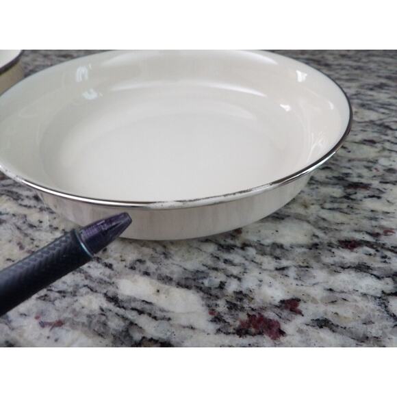 Lenox Solitaire Bowl Shallow Coupe Pasta Salad 7.5" Platinum Set of 2 FLAW READ - Picture 5 of 14